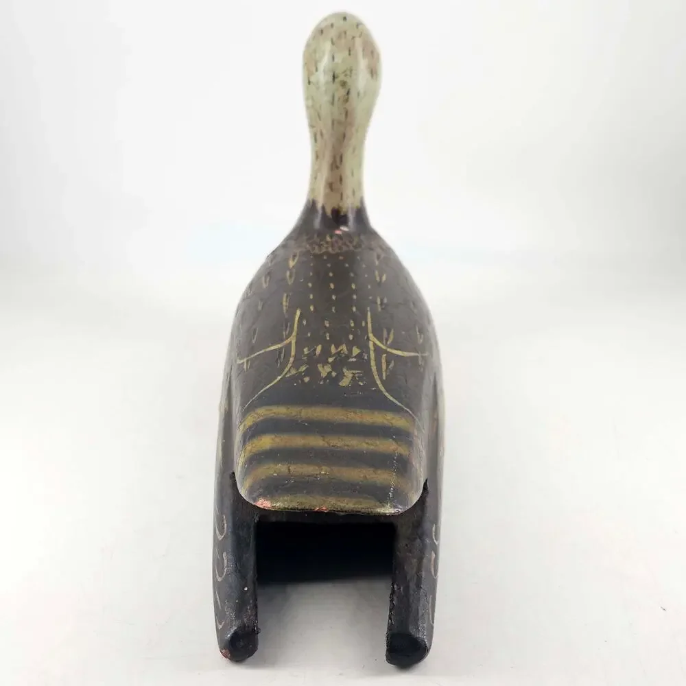 Vintage Coastal Curlew Shorebird Decoy Hand Carved Painted